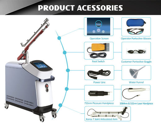 Q Switched Picosecond Laser Machine 600mj / Cm2   เครื่องกำจัดรอยสัก